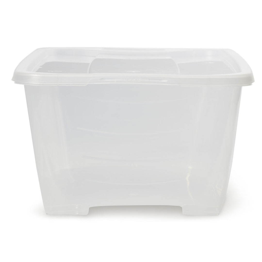 Life Story 6qt Rectangular Clear Plastic Lidded Storage Shoe Box, 4 Pack (Used)
