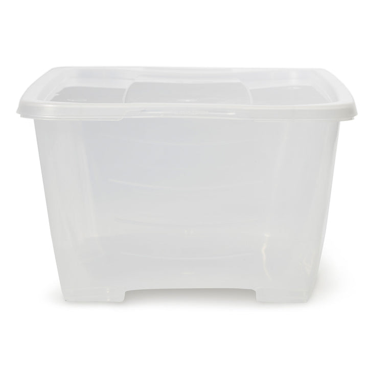 Life Story 6qt Rectangular Clear Plastic Lidded Storage Shoe Box, 4 Pack (Used)