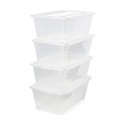 Life Story 6 Quart Rectangular Clear Plastic Storage Shoe Box, (48 Pack)