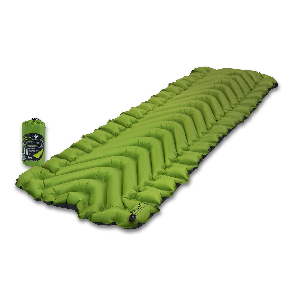 Klymit Static V2 Body Mapped Superlight Inflatable Sleeping Pad, Green(Open Box)