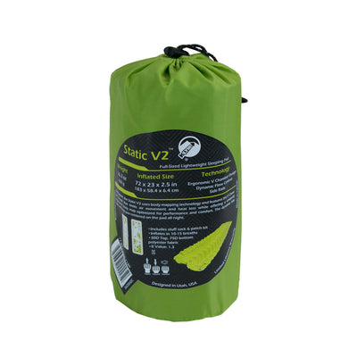 Klymit Static V2 Body Mapped Superlight Inflatable Sleeping Pad, Green(Open Box)