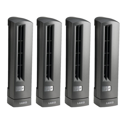Lasko Air Stik Ultra Slim 2 Speed Home Office Oscillating Tower Fan (4 Pack)