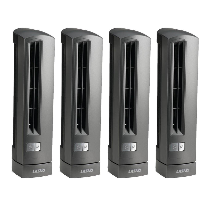 Lasko Air Stik Ultra Slim 2 Speed Home Office Oscillating Tower Fan (4 Pack)