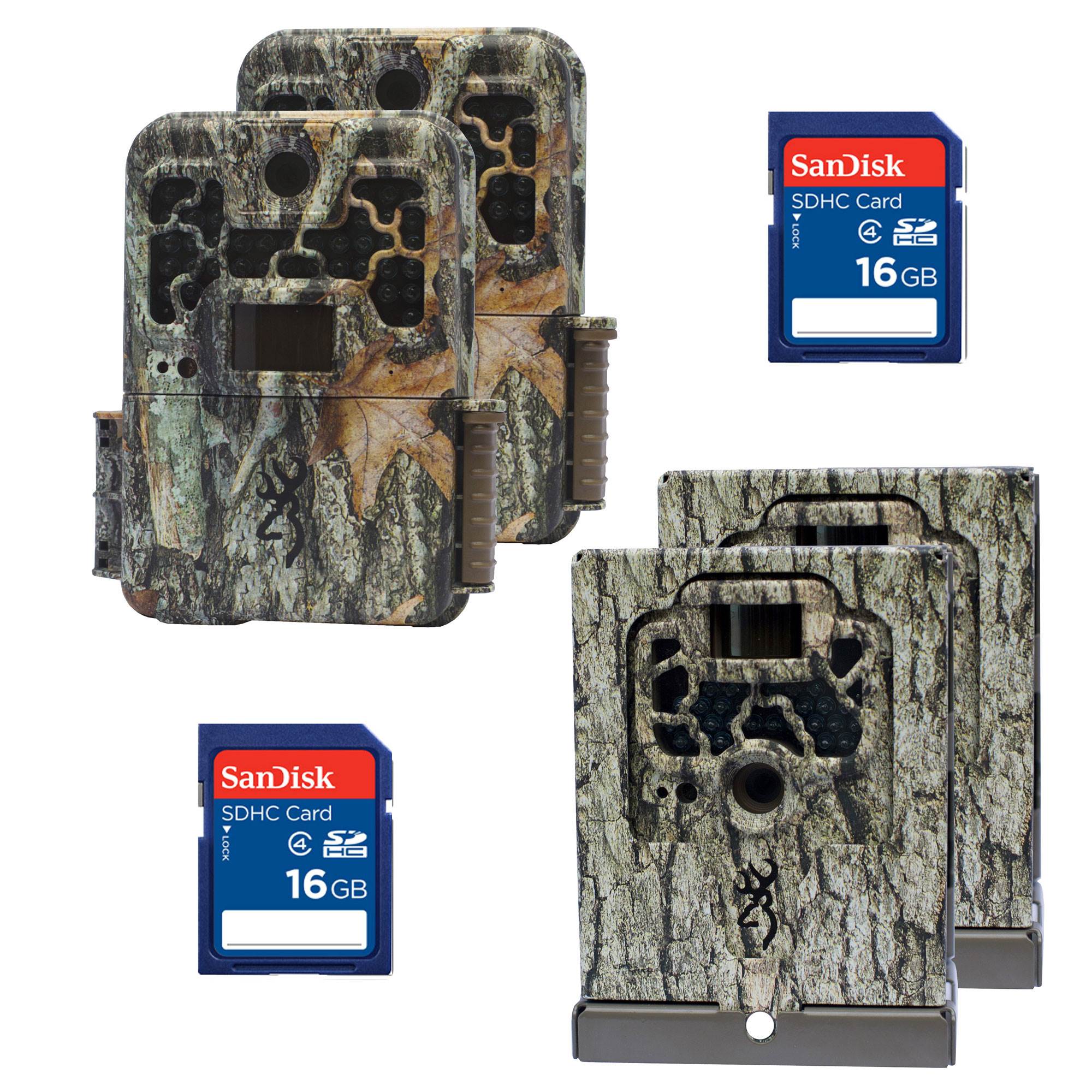 Browning Trail Camera 10MP Game Cameras + Security Box + 16GB SD Cards (2 Each)