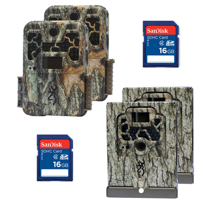 Browning Trail Camera 10MP Game Cameras + Security Box + 16GB SD Cards (2 Each)