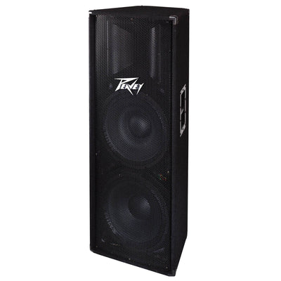 Peavey 2 Way 1400W Dual 15" DJ PA Loudspeaker (2) + 25' Cable (2) + 6' Stand (2)