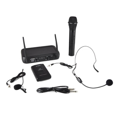 Pyle 2 x PDWM2140 VHF 2 Channel Wireless Handheld & Headset Mic System (2 Pack)