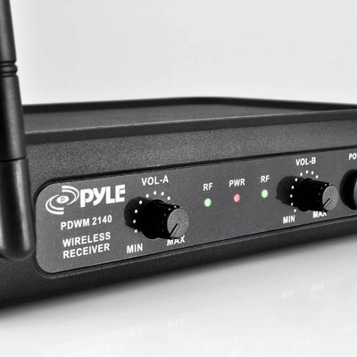 Pyle 2 x PDWM2140 VHF 2 Channel Wireless Handheld & Headset Mic System (2 Pack)