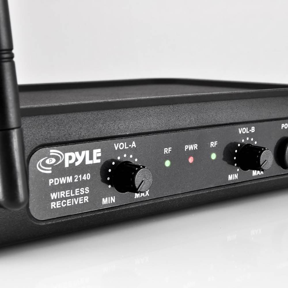 Pyle 4 x PDWM2140 VHF 2 Channel Wireless Handheld and Headset Mic Set (4 Pack)