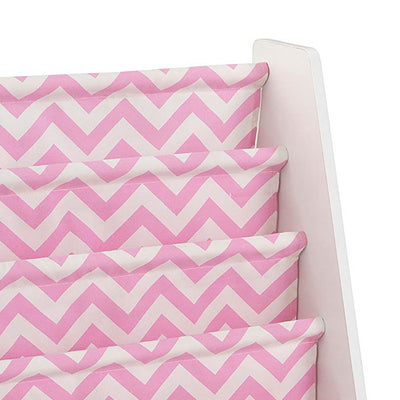 KidKraft White and Pink Children's Wooden Sling Bookshelf Organizer (Open Box)
