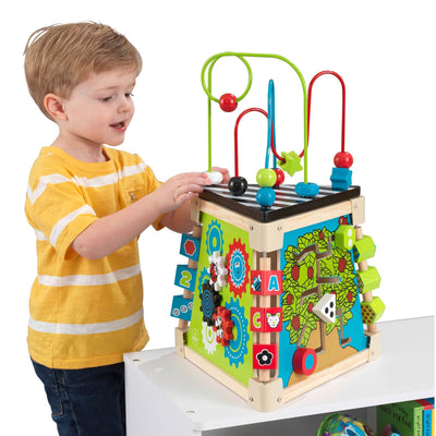 KidKraft Triangle Colorful Wooden Bead and Cube Maze Toy for Toddlers (Open Box)