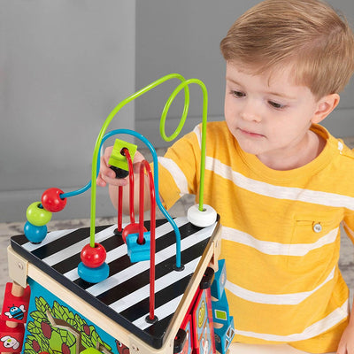 KidKraft Triangle Colorful Wooden Bead and Cube Maze Toy for Toddlers (Open Box)
