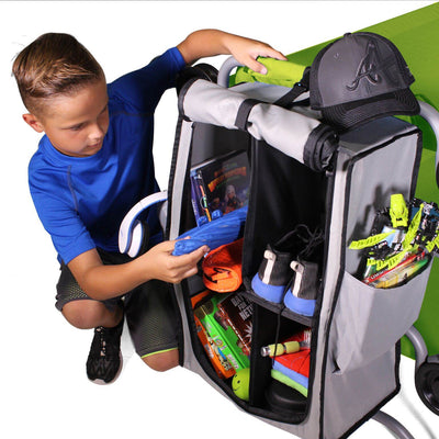 Disc-O-Bed Youth Kid-O-Bunk Green Benchable Camping Cot and Hanging Cabinet