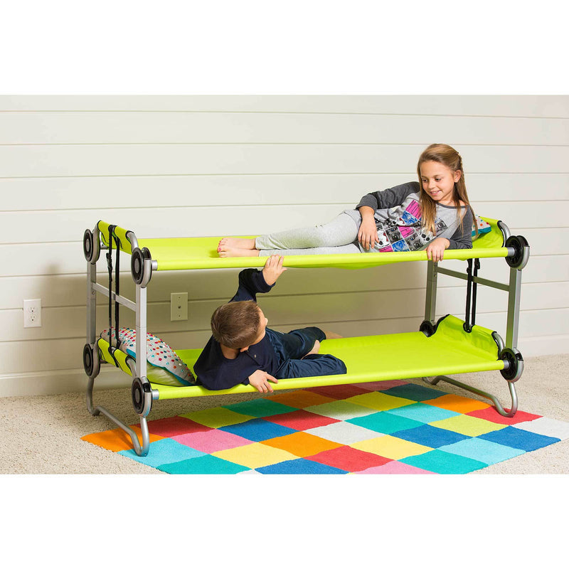 Disc-O-Bed Youth Kid-O-Bunk Green Benchable Camping Cot and Hanging Cabinet