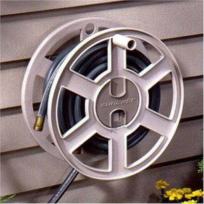 Suncast  100 Ft. Wall Mount Garden/Yard Hose Reel Side Winder- Taupe (Open Box)
