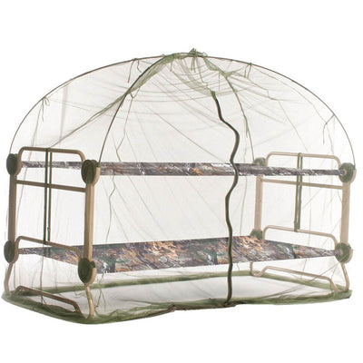 Disc-O-Bed Large Cam-O-Bunk Bunked Realtree Double Cot + Mosquito Net and Frame