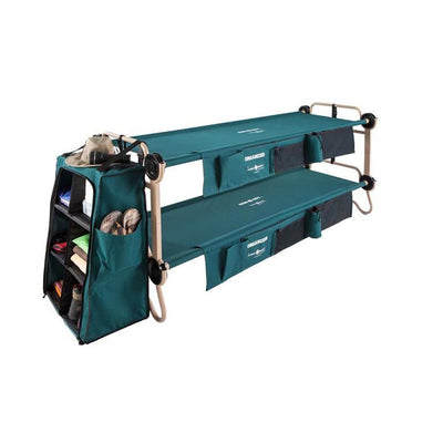 Disc-O-Bed Large Cam-O-Bunk Benched/ Bunked Double Cot + 3 Shelf Hanging Cabinet - VMInnovations