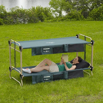 Disc-O-Bed X-Large Cam-O-Bunk Bench Bunked Double Cot + 3 Shelf Hanging Cabinet - VMInnovations