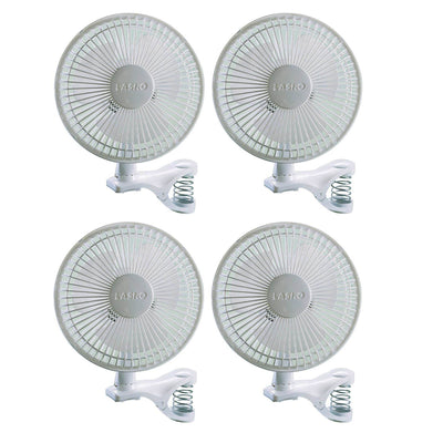 Lasko 6 inch 2 Speed Portable Home Office Personal Clip On Fan, White (4 Pack)