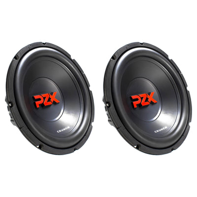 Crunch 600W 12" PZX Series Dual 4 Ohm Voice Coil Car Subwoofer, 2 Pack | PZX12D4