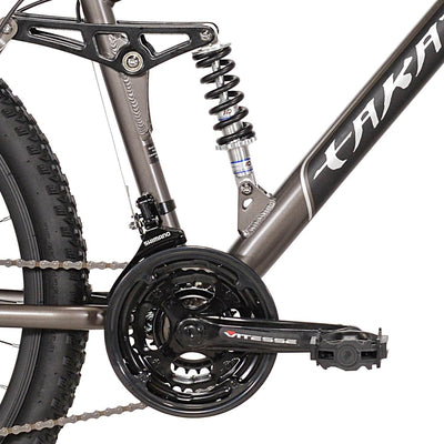 Takara Jiro Dual-Suspension 21-Speed 27.5" Tire Mountain Bike, Gray (Damaged)