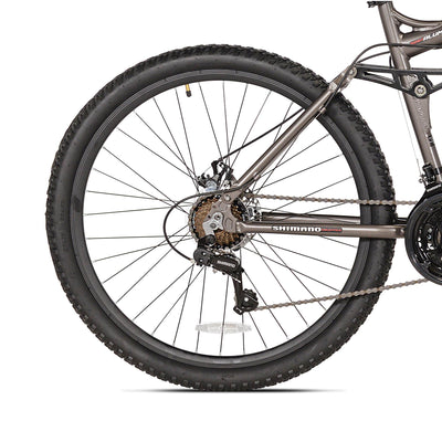 Takara Jiro Dual-Suspension 21-Speed 27.5" Tire Mountain Bike, Gray (Damaged)