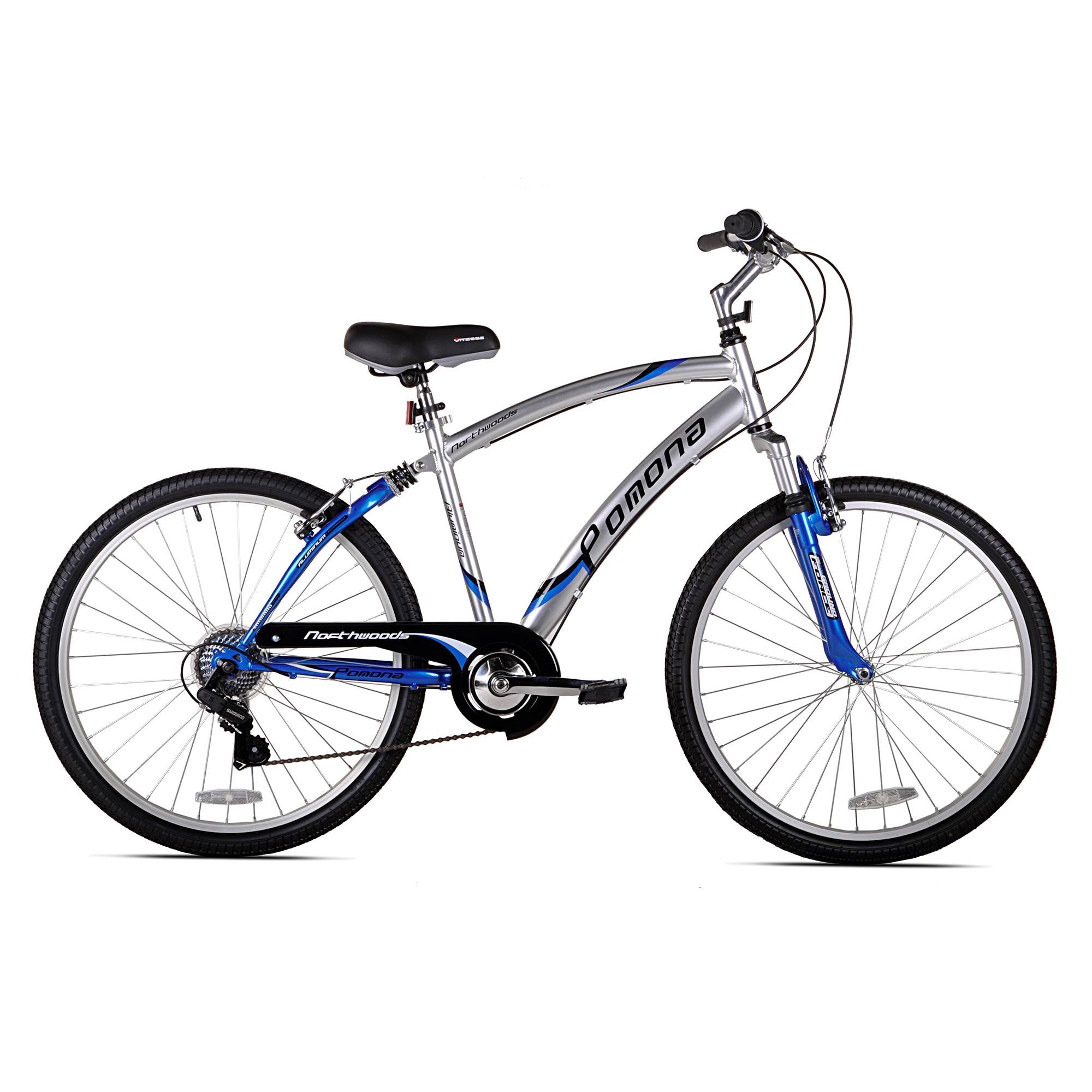 Northwoods Pomona 26" Men's 7 Speed Dual Suspension Bike, Blue (Open Box)
