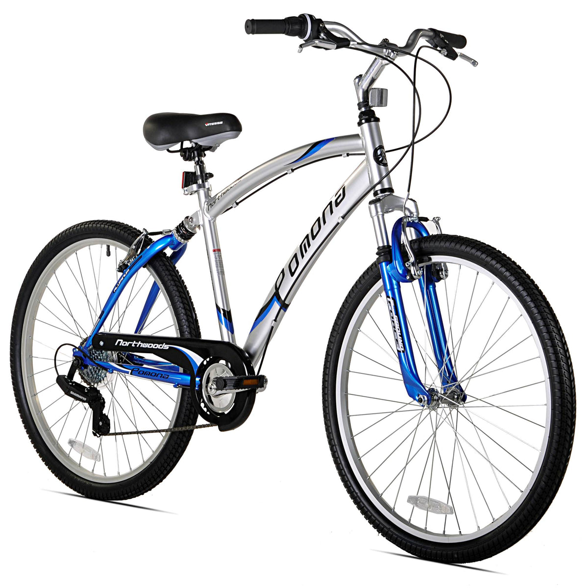 Northwoods Pomona 26" Men's 7 Speed Dual Suspension Bike, Blue (Open Box)