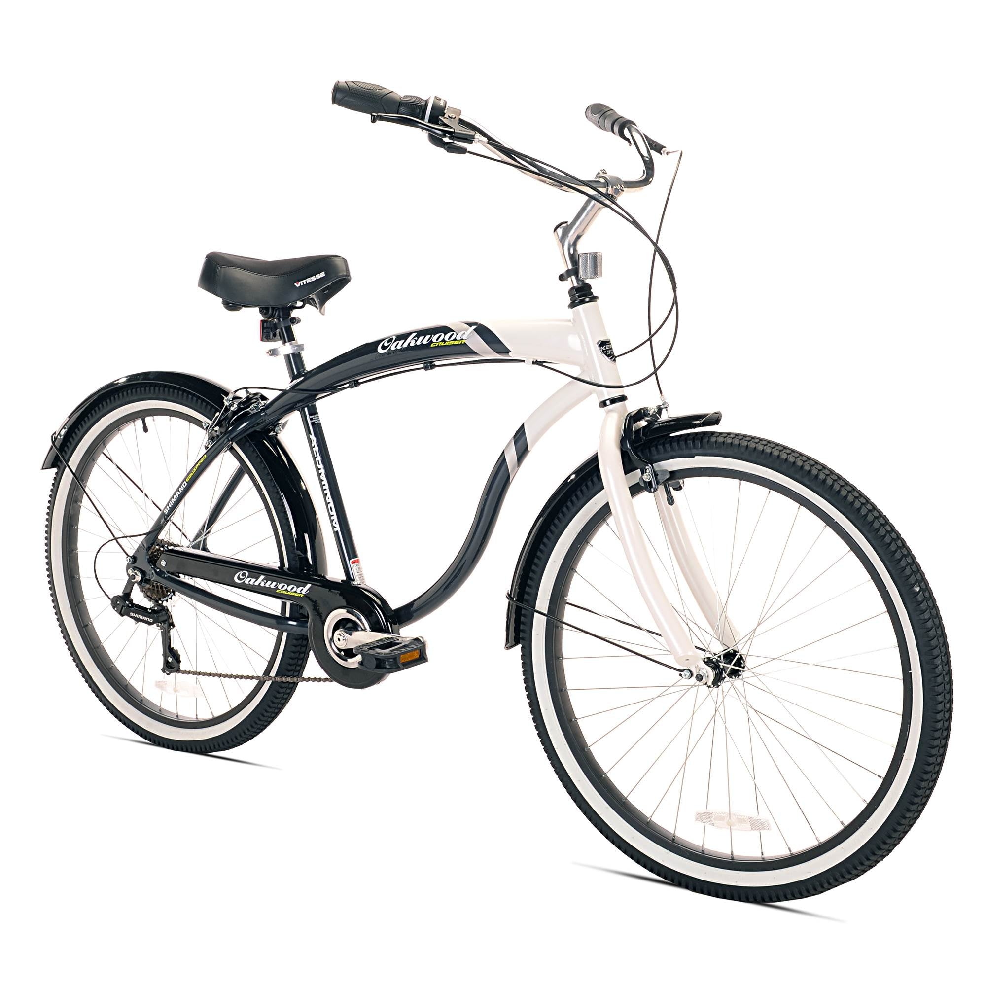 Oakwood Men's 26" White Wall Tire Cruiser Bike w/ 7 Speed Gear Shift (Open Box)