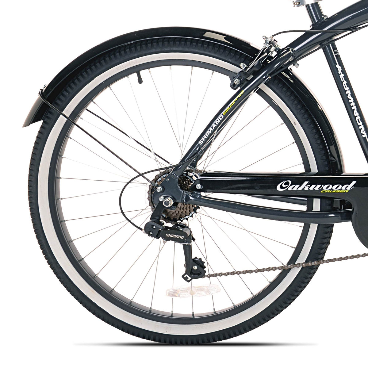 Oakwood Men's 26" White Wall Tire Cruiser Bike w/ 7 Speed Gear Shift (Open Box)