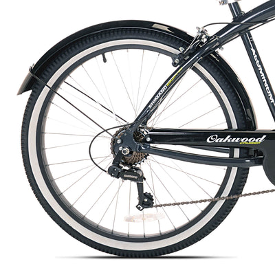 Oakwood Men's 26" White Wall Tire Cruiser Bike w/ 7 Speed Gear Shift (Open Box)
