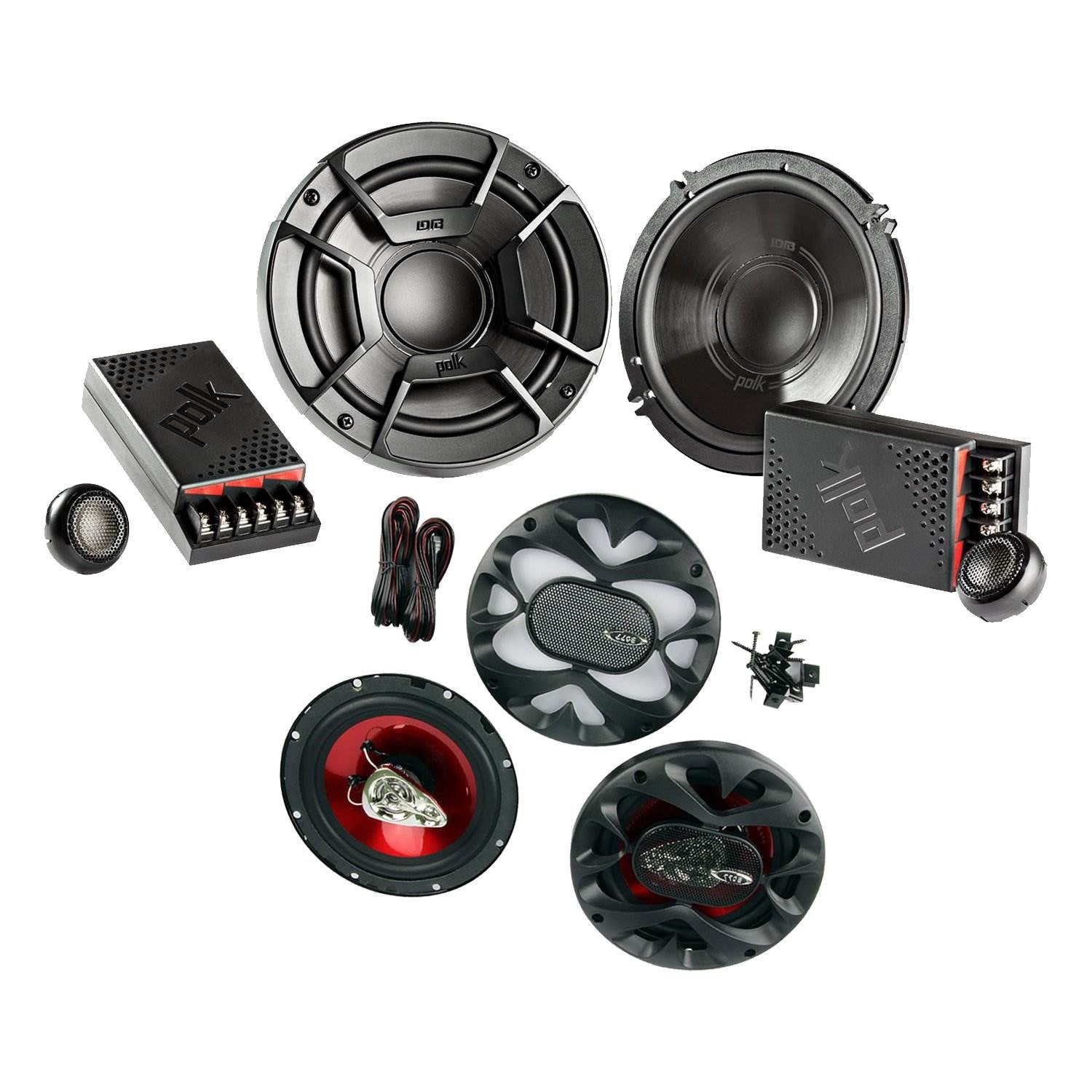 Polk Audio 6.5" 300W 2-Way Speakers w/ Rockford Fosgate 6x9" 130W 2-Way Speakers