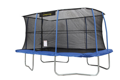 JumpKing 10 x 14 Foot Trampoline with Safety Net Enclosure, Blue (For Parts)