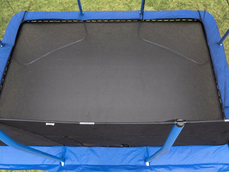 JumpKing 10 x 14 Foot Rectangular Trampoline with Safety Net Enclosure, Blue