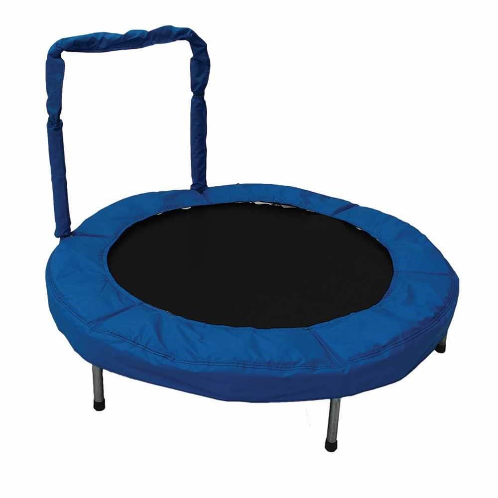 JumpKing 48-Inch Bouncer Kids Mini Small Trampoline w/ Handrail, Blue (Open Box)