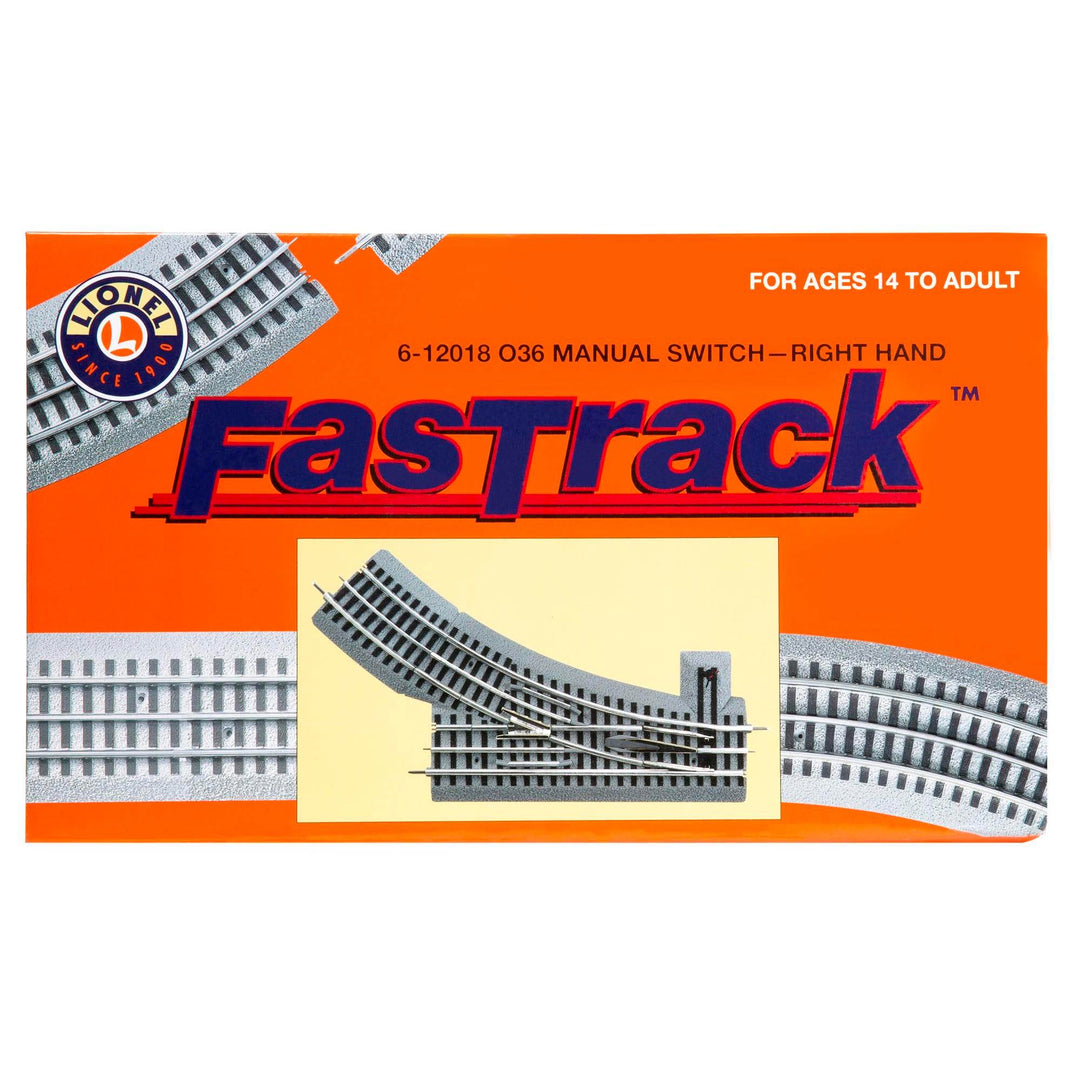 Lionel O-Gauge Fastrack Manual Right Hand Switch Track Piece w/ Curve (Open Box) - VMInnovations
