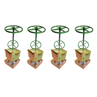 Hydrofarm Self Watering Tomato Tree Planter with 3' Sturdy Frame Tower (4 Pack)