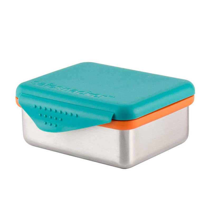 Kid Basix 13 Ounce Safe Snacker Reusable Lunch Container with Attached Lid, Teal