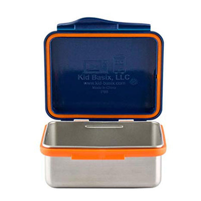Kid Basix 13 Ounce Reusable Lunch Container with Attached Lid, Navy (Open Box)