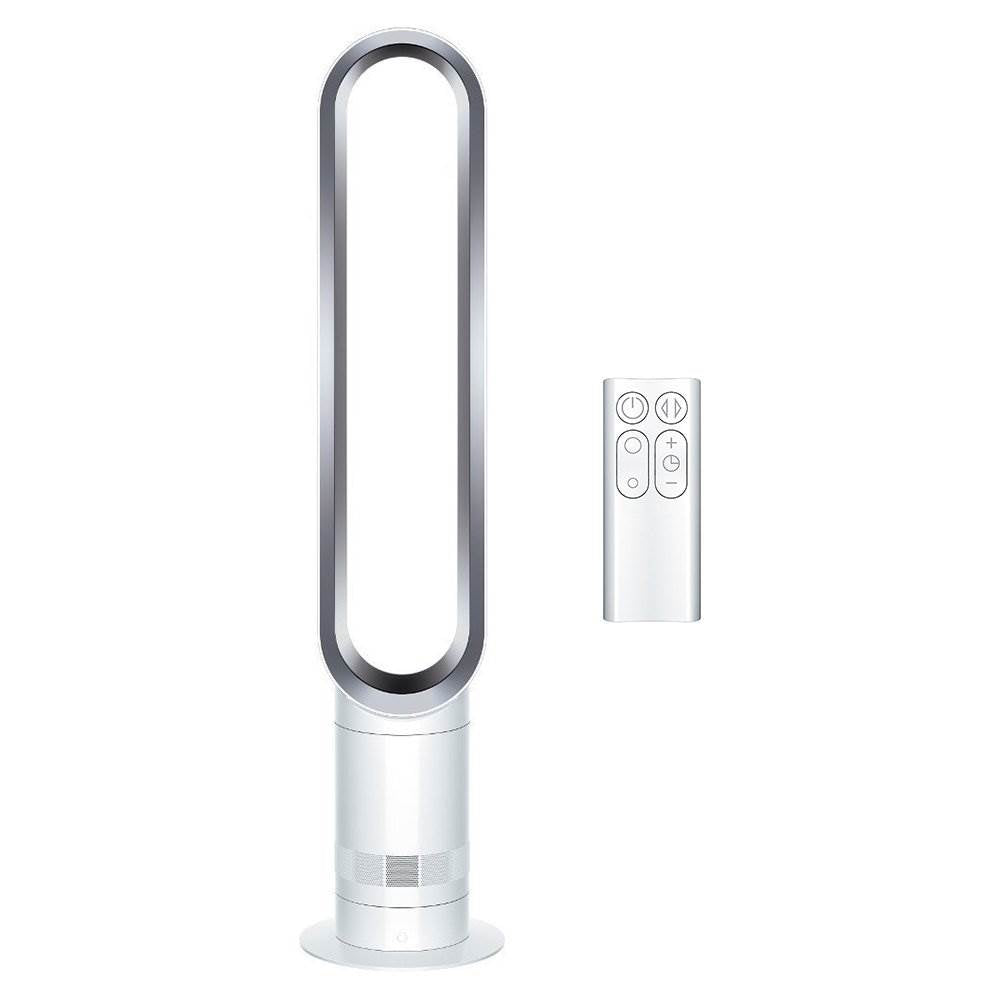Dyson AM07 40" Bladeless Tower Fan + Remote, White/Iron | Used