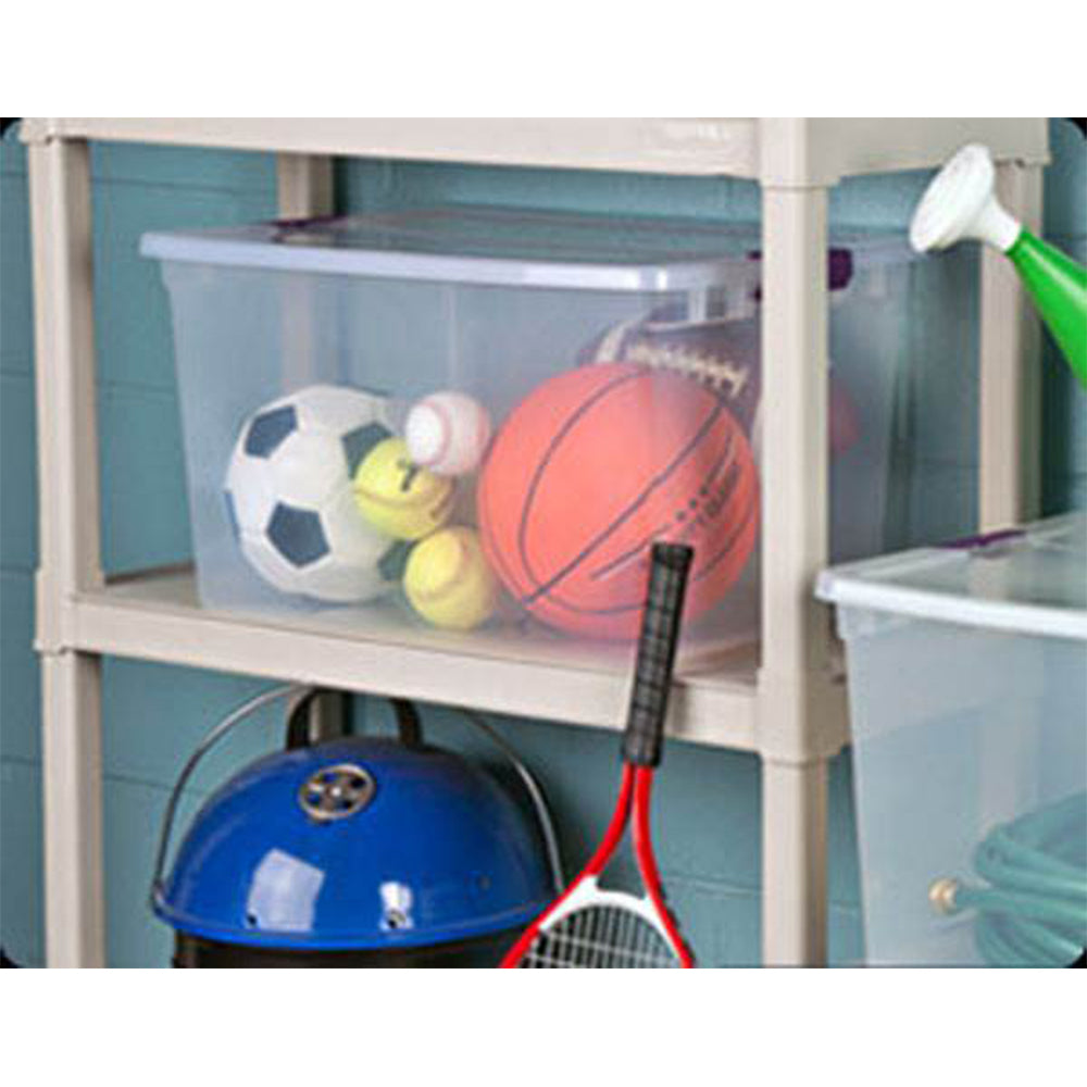 Sterilite ClearView 66 Quart Plastic Stacking Storage Tote w/ Latch Lid, 30 Pack