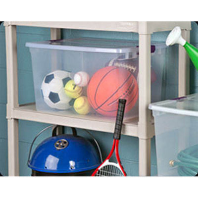 Sterilite ClearView 66 Quart Plastic Stacking Storage Tote w/ Latch Lid, 30 Pack
