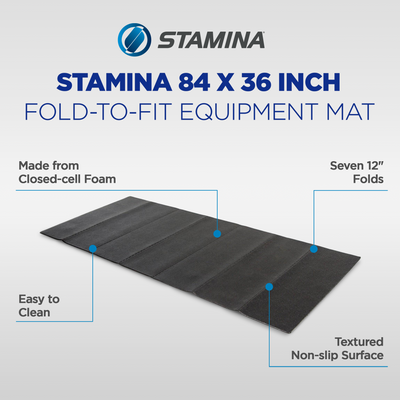 Stamina 84 x 36 Inch Fold-To-Fit Home Gym Fitness Exercise Foam Equipment Mat - VMInnovations