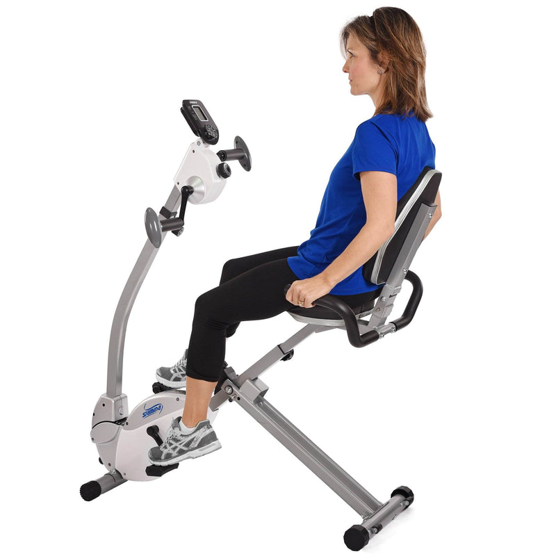 Stamina Products Recumbent Indoor Cardio Exercise Bike with Upper Body Exerciser