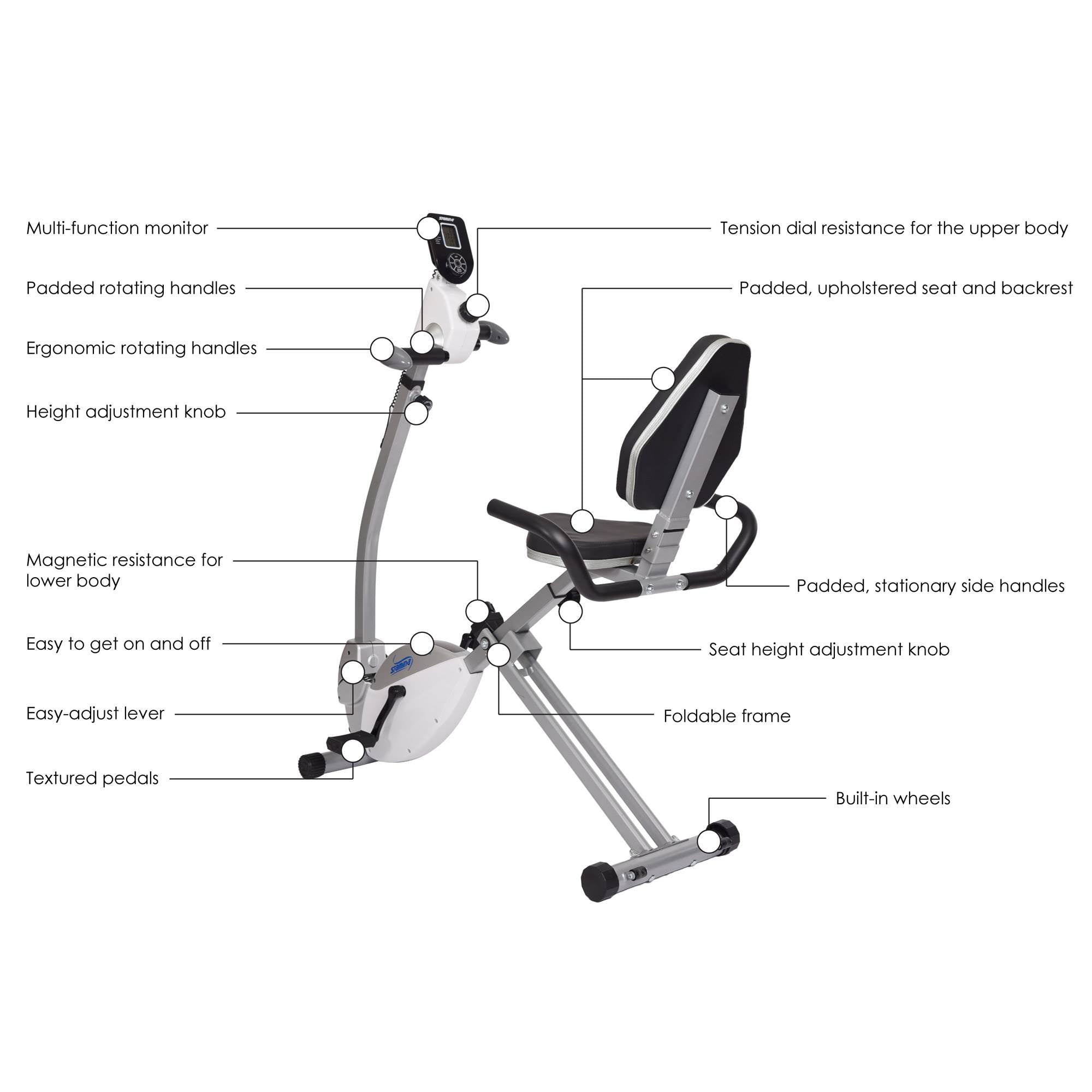 Stamina Products Recumbent Cardio Exercise Bike with Upper Body Exerciser (Used) - VMInnovations