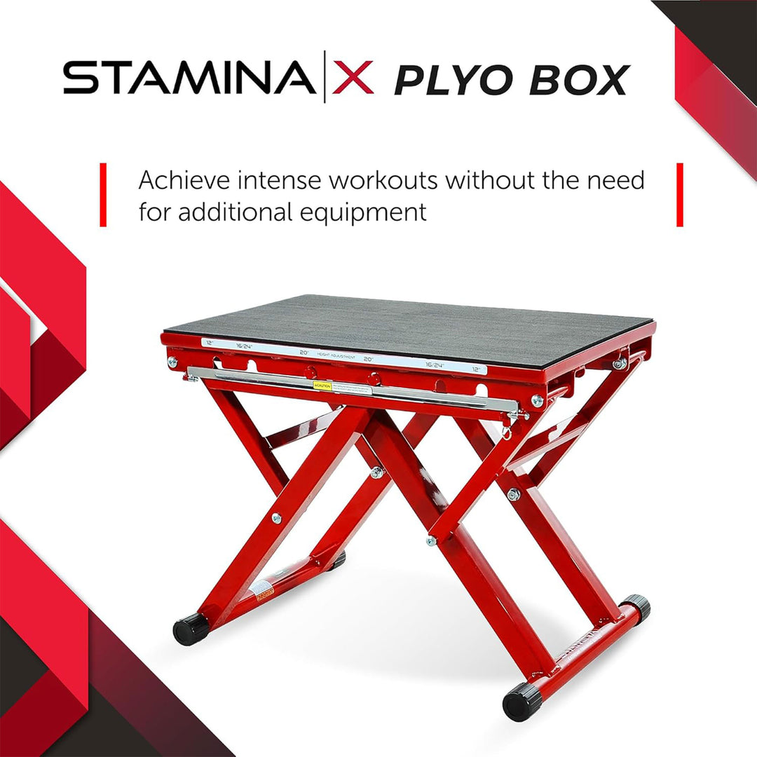 Stamina X 12-24" Adjustable Jump Plyometrics Plyo Fitness Exercise Box(Open Box)