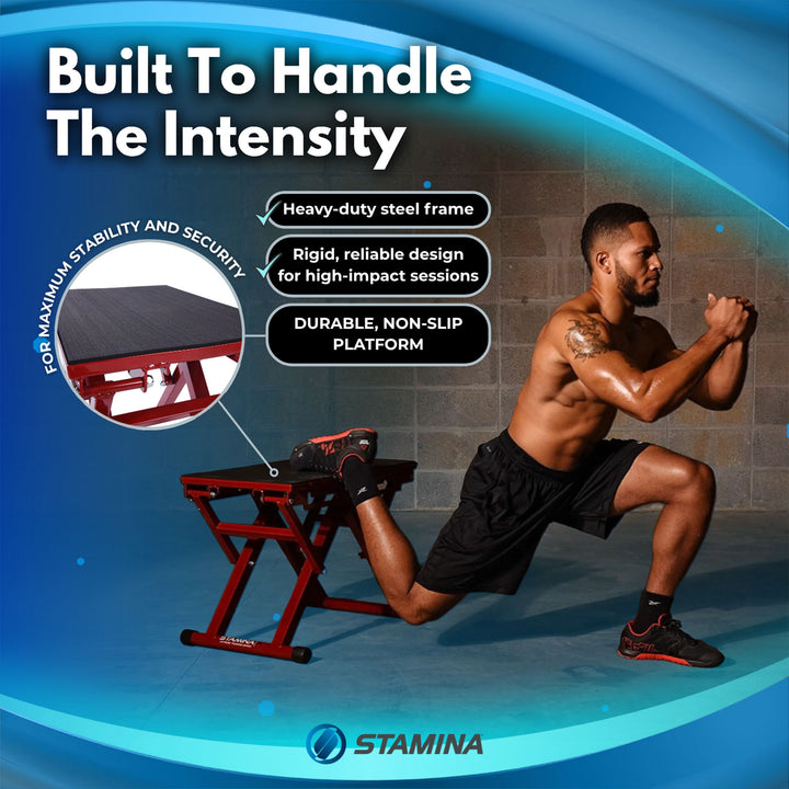 Stamina X 12 to 24" Adjustable Height Jump Plyometrics Plyo Fitness Exercise Box