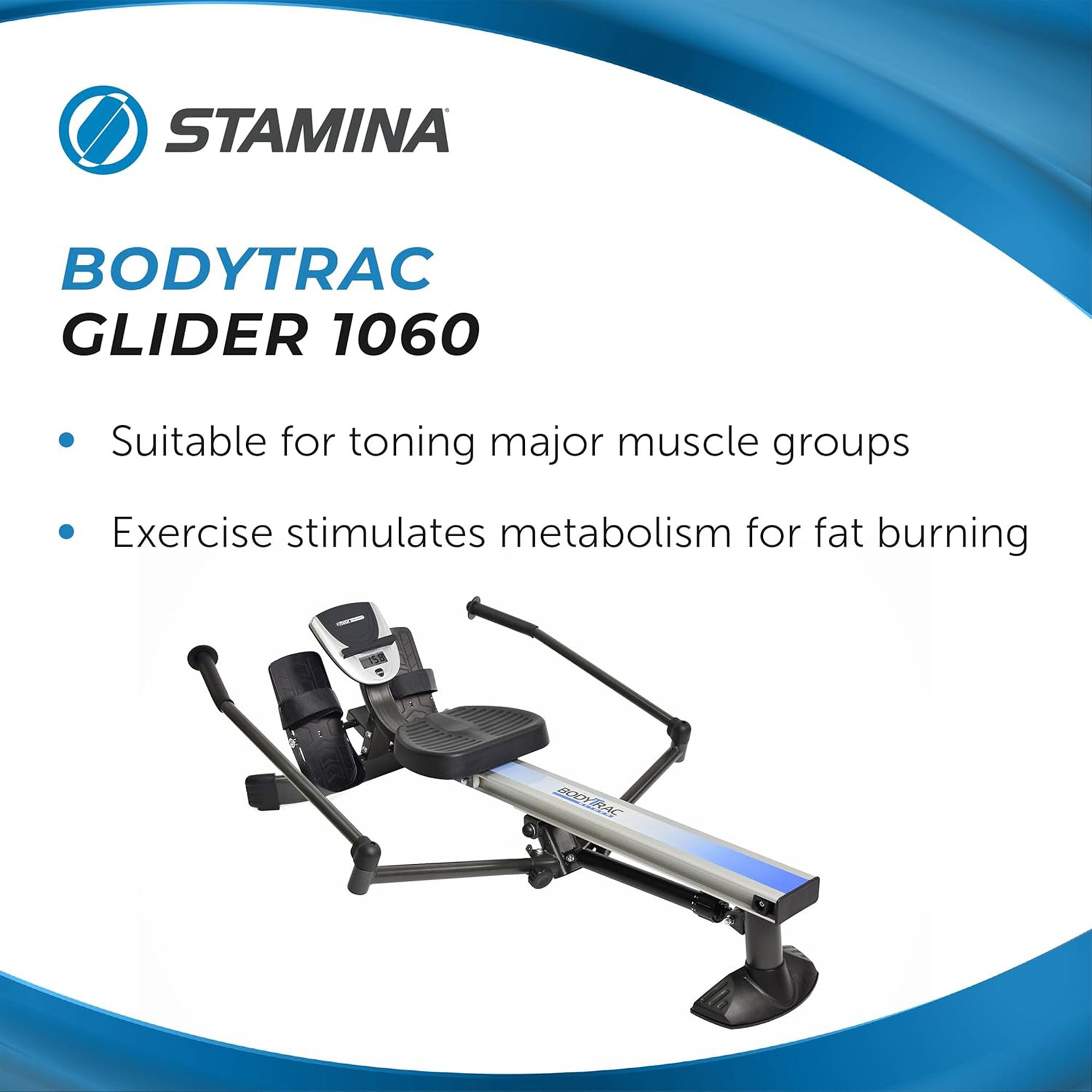 Stamina BodyTrac Glider Cardio Exercise Fitness Rower Rowing Machine (Open Box)