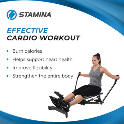 Stamina BodyTrac Glider Cardio Exercise Fitness Rower Rowing Machine (Open Box)