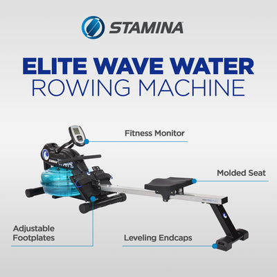 Stamina Elite Cardio Exercise Home Fitness Wave Water Rowing Machine Rower